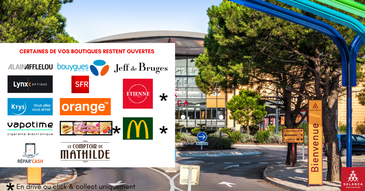 LES BOUTIQUES OUVERTES - Centre Commercial Carrefour Claira Salanca